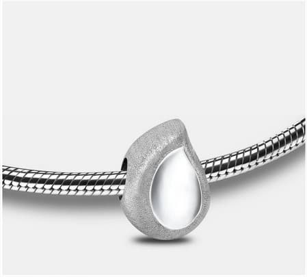 Bead: TearDrop - Rhodium Plated Two Tone