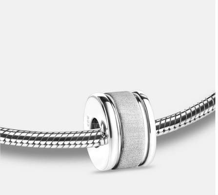 Bead: Omega - Rhodium Plated Two Tone