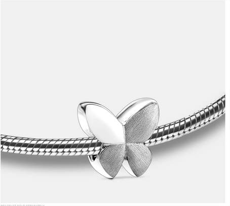 Bead: Butterfly - Rhodium Plated Two Tone