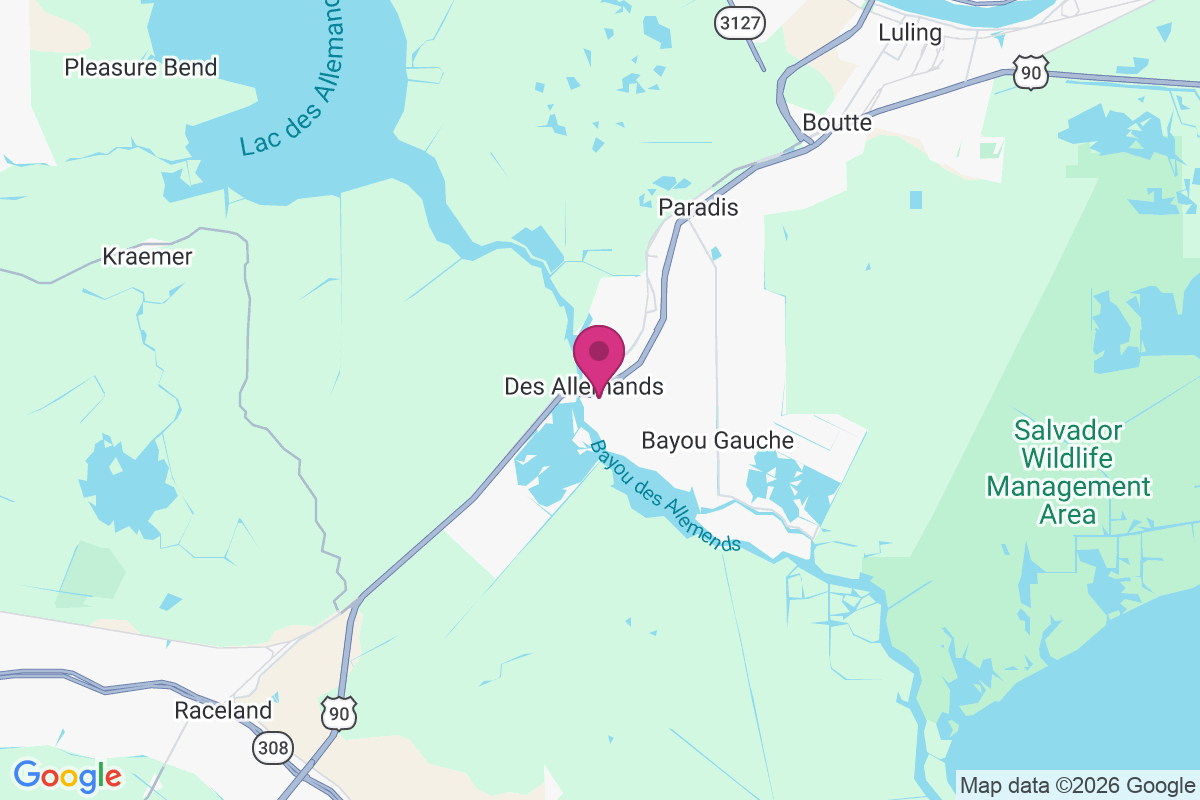 Des Allemands map