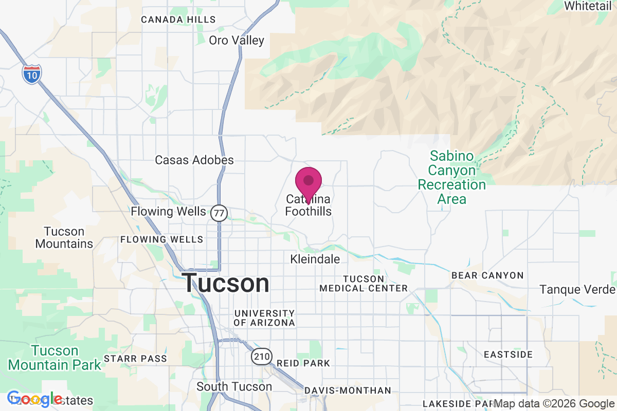 Catalina Foothills map