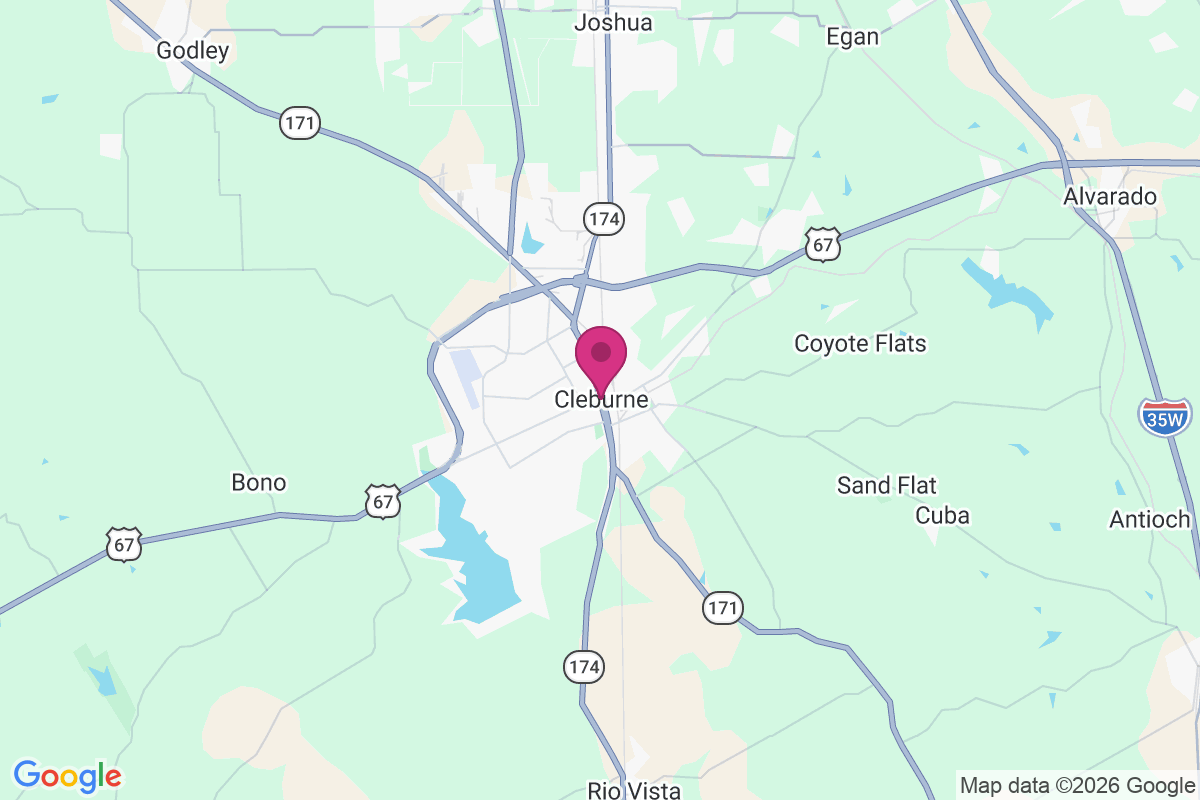 Cleburne map