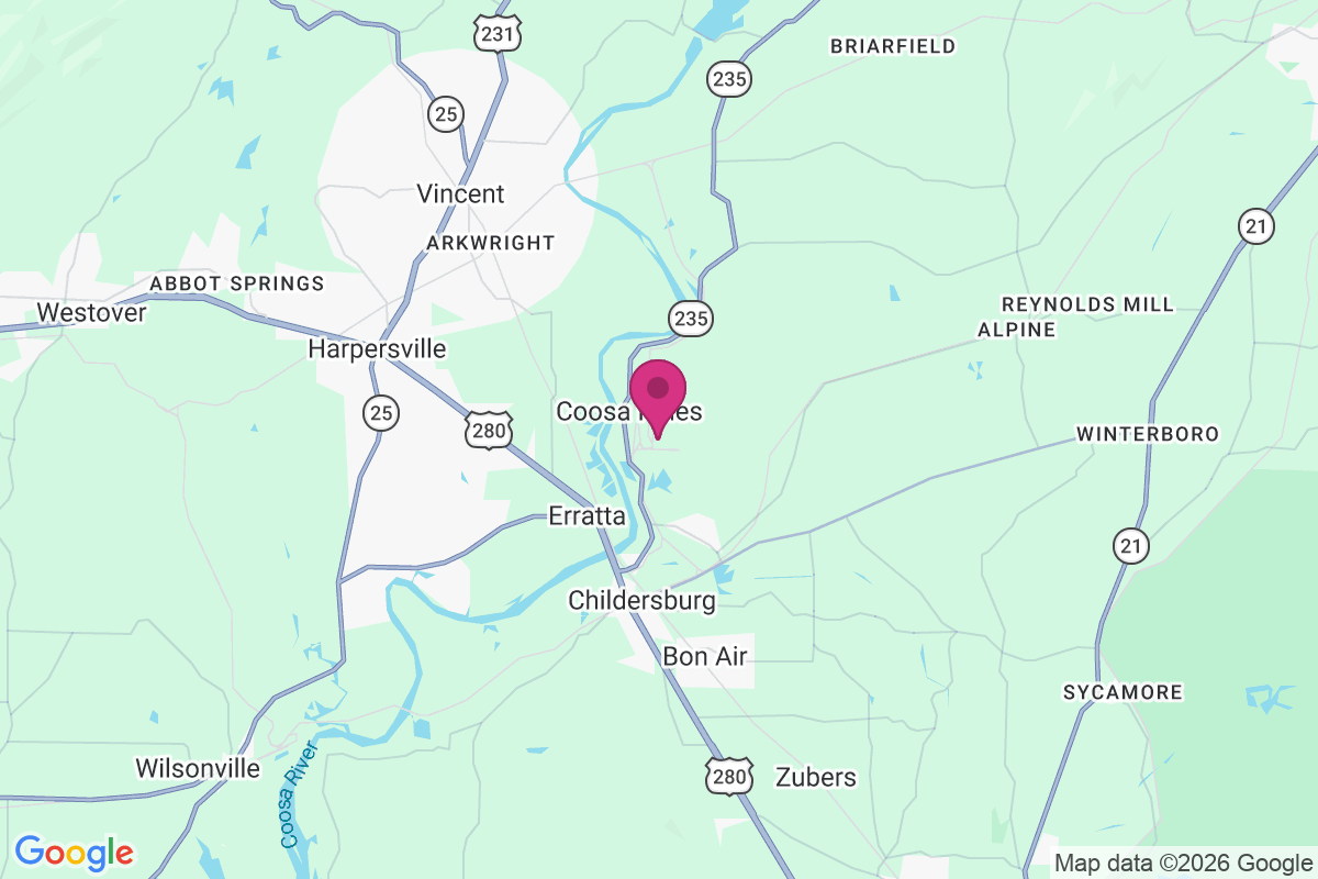 Coosa Pines map
