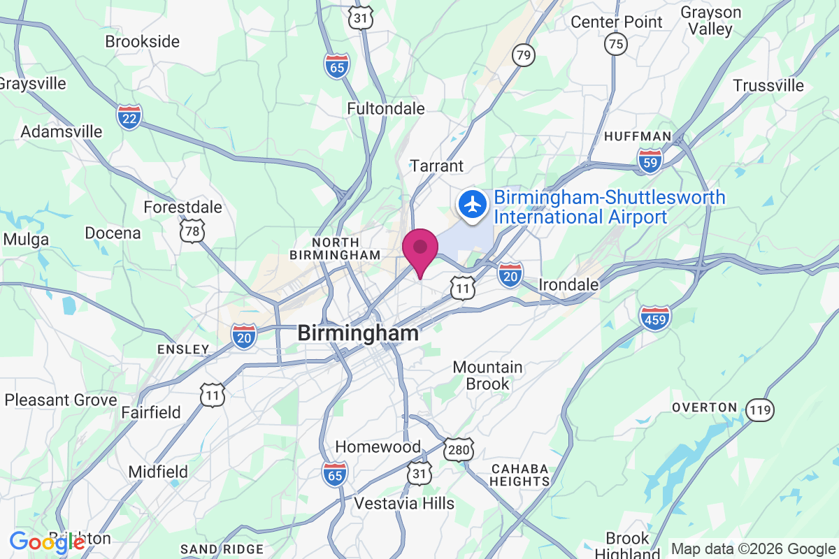 East Birmingham map