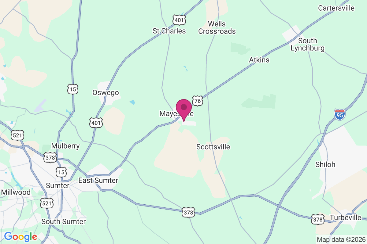 Mayesville map