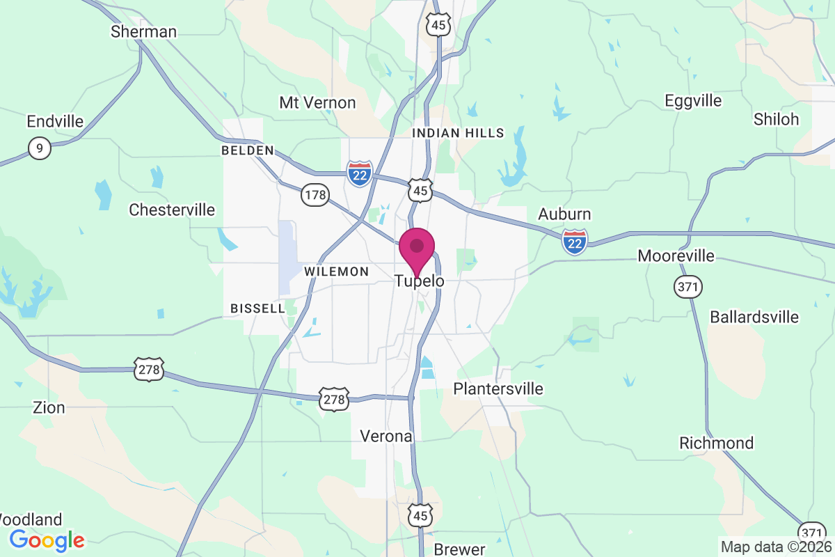 Tupelo map