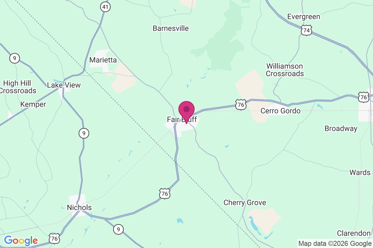 Fair Bluff map