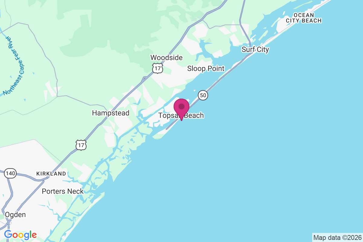 Topsail Beach map