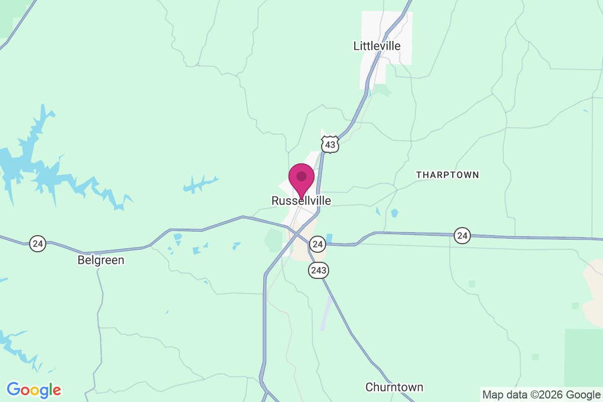 Russellville map