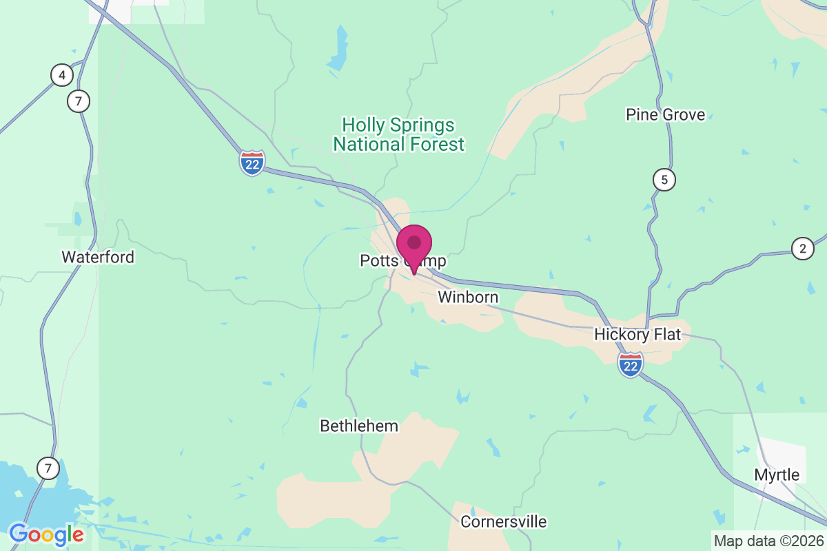 Potts Camp map