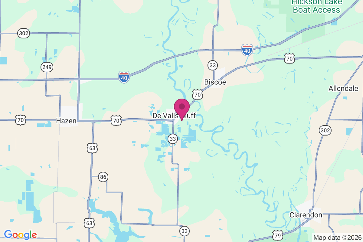 De Valls Bluff map