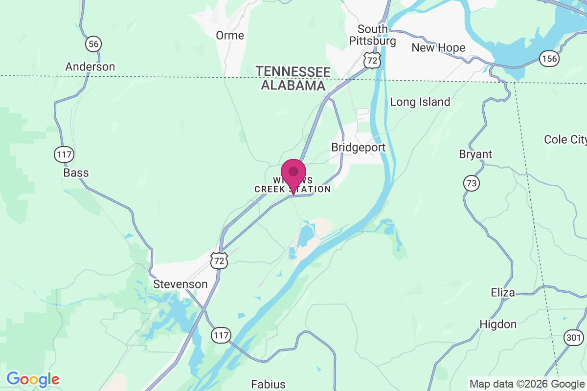 Widows Creek Station map