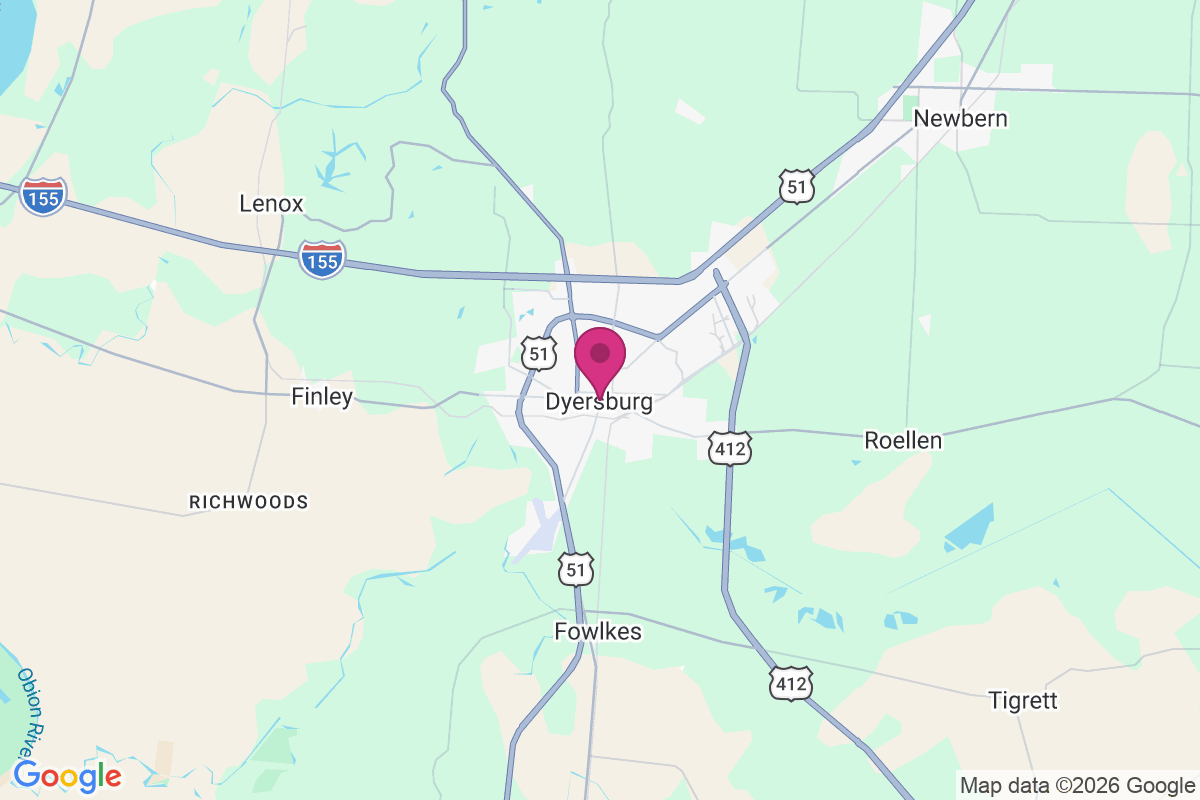 Dyersburg map
