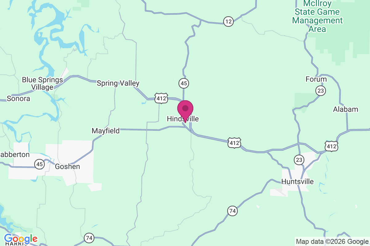 Hindsville map
