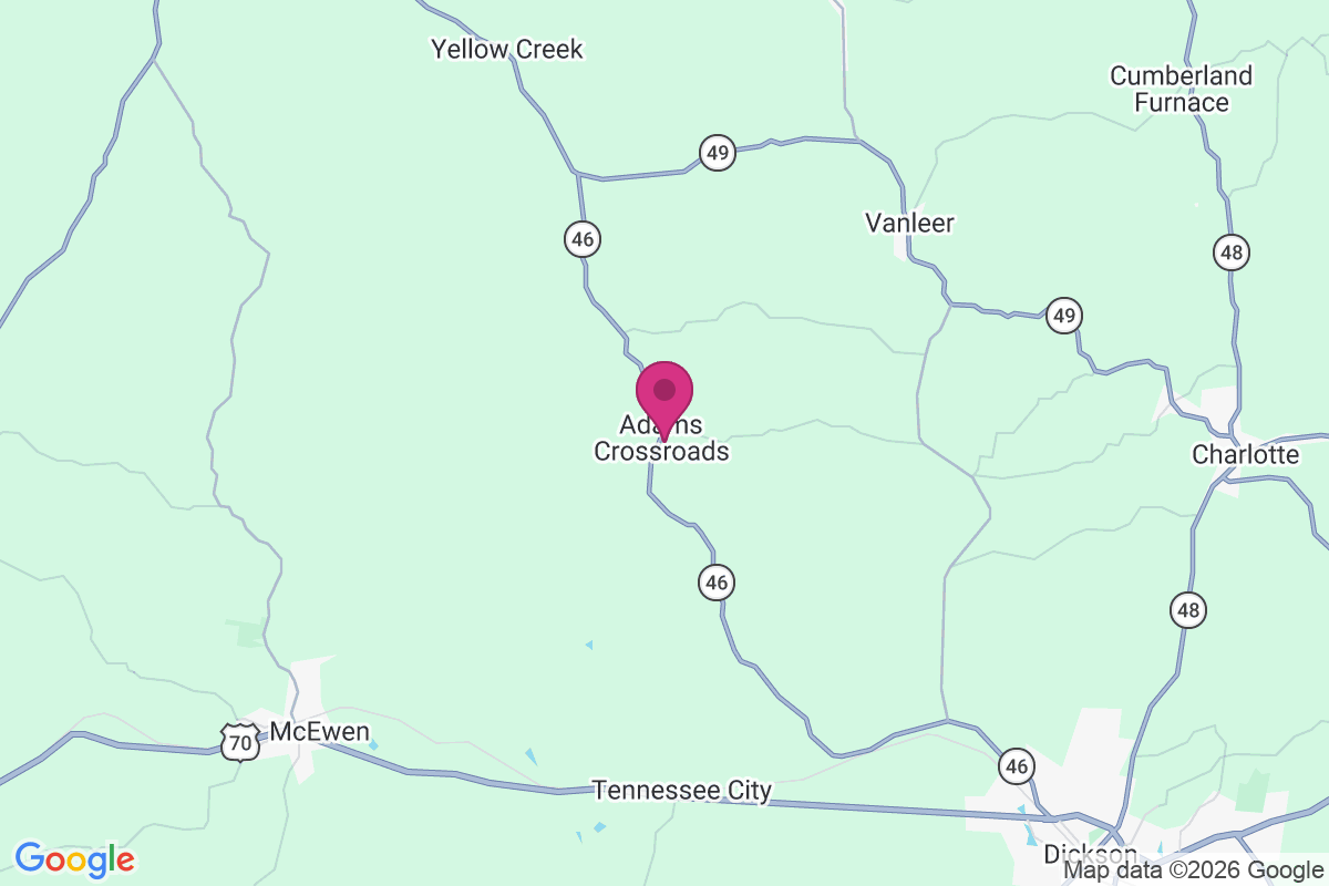 Adams Crossroads map