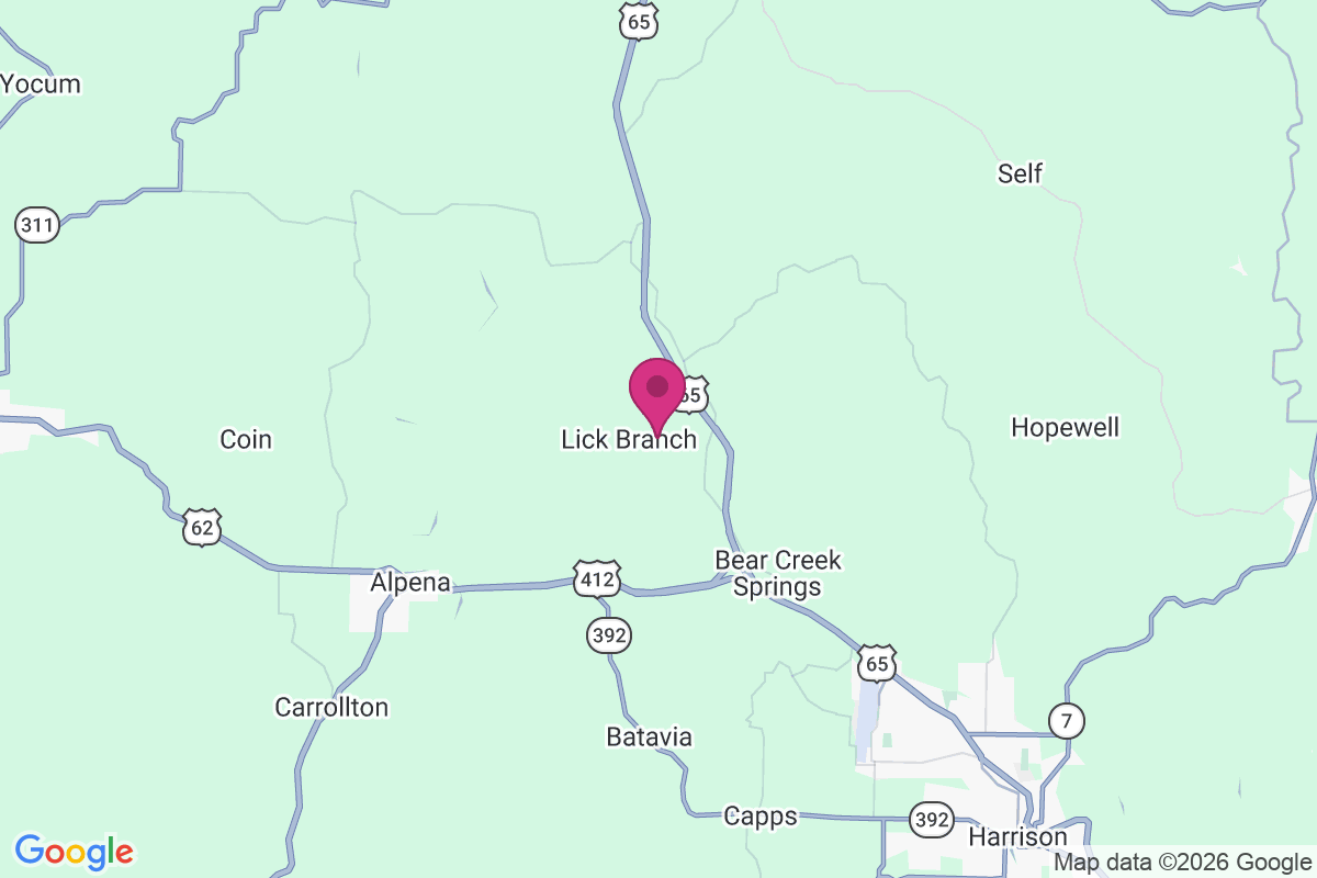 Lick Branch map