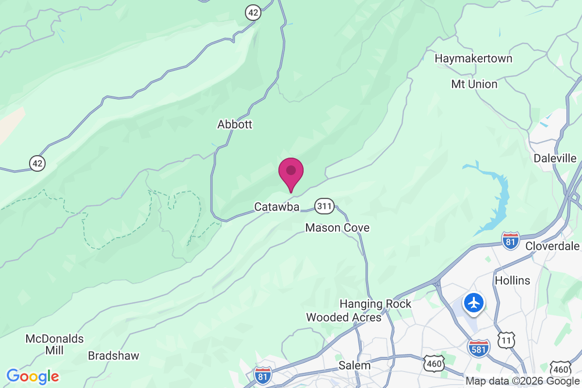 Roanoke Red Sulphur Springs map