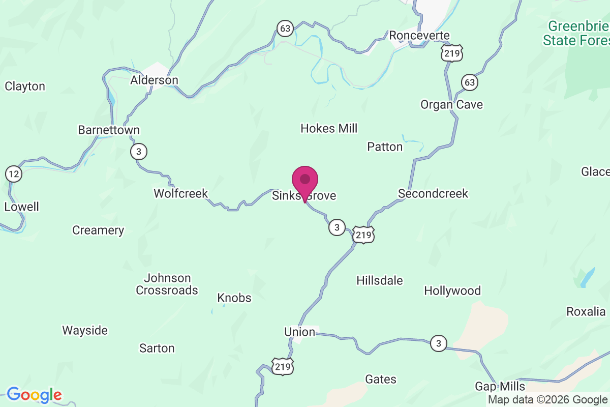 Sinks Grove map