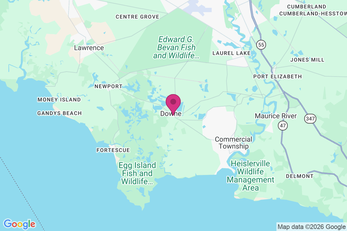 Dividing Creek map