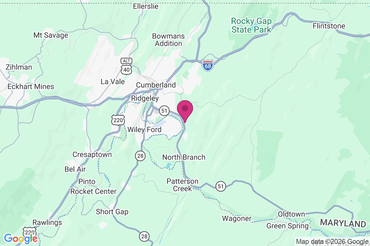 Evitts Creek map