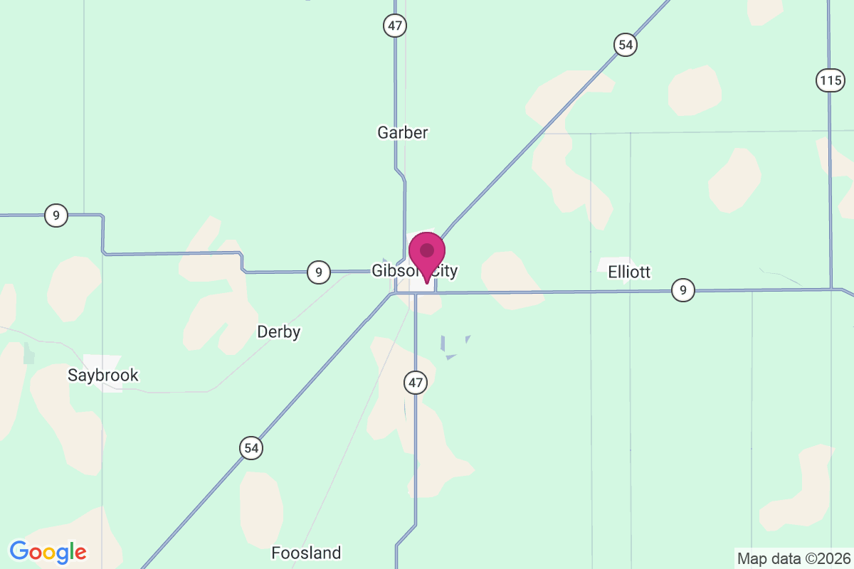 Gibson City map