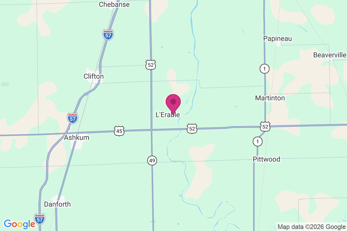L'Erable map