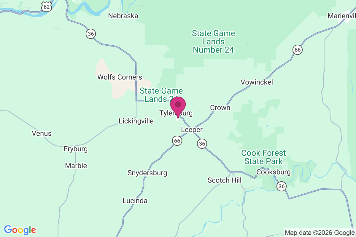 Tylersburg map