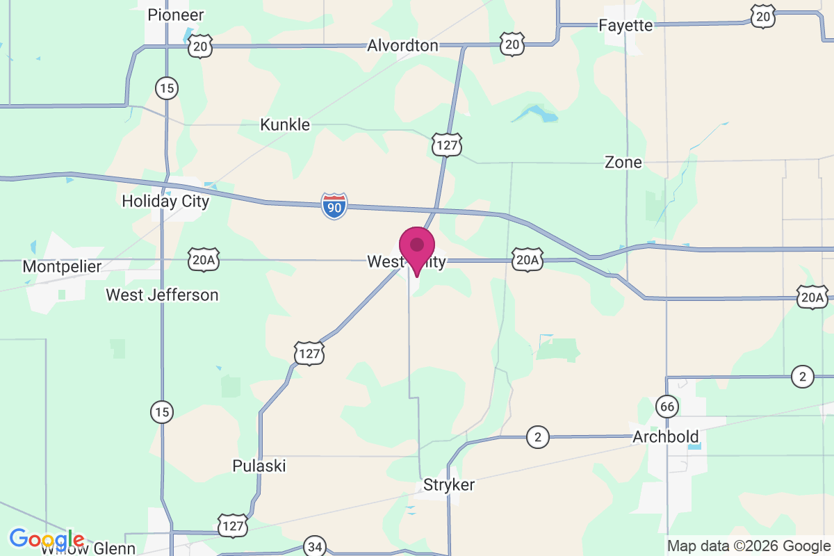 West Unity map