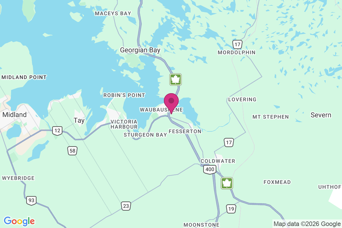 Waubaushene map