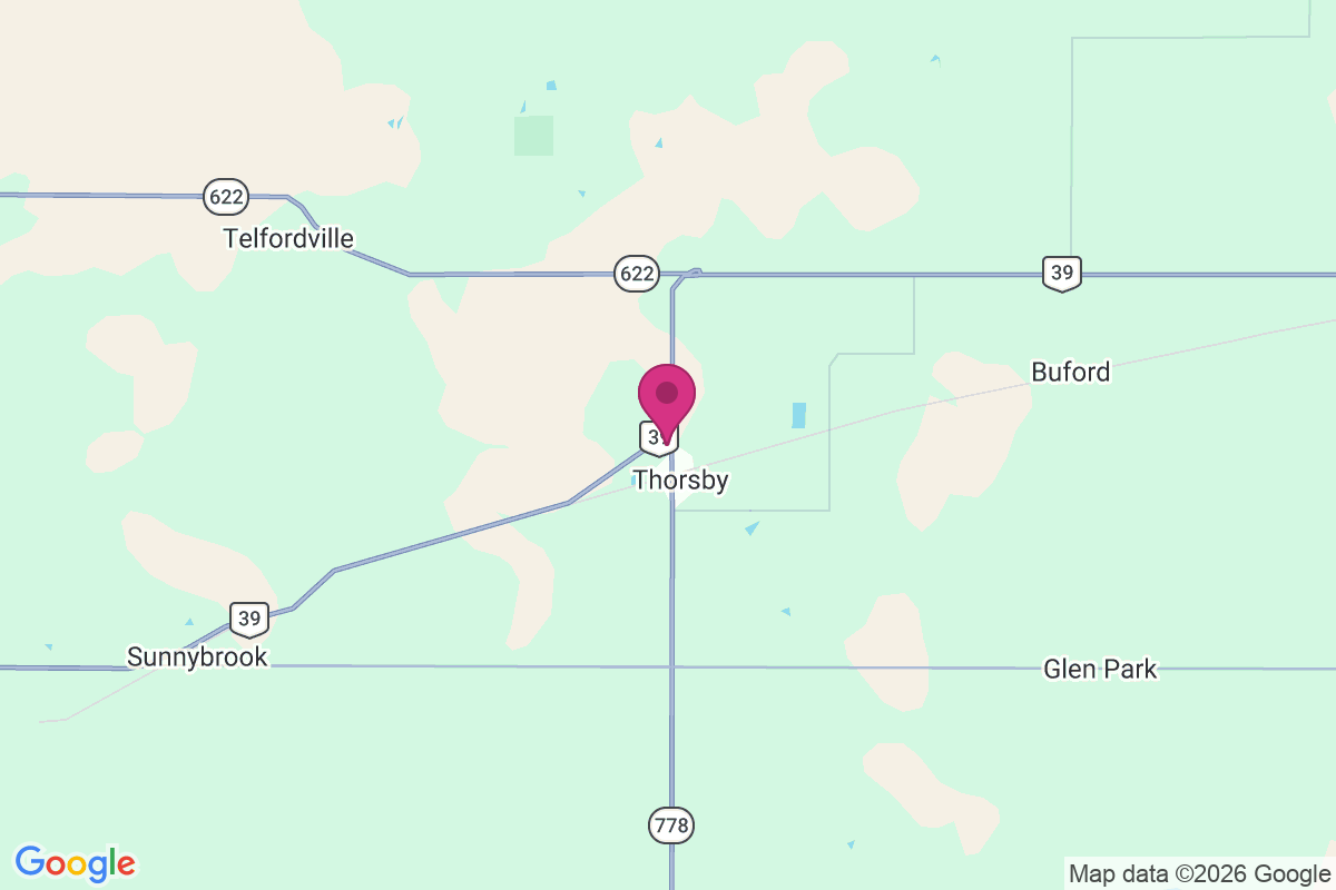 Thorsby map