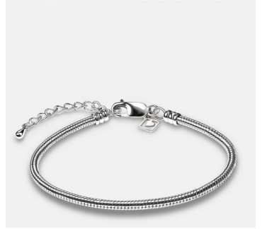 Bracelet: 9" Snake (Sterling Silver .925) - Rhodium Plated